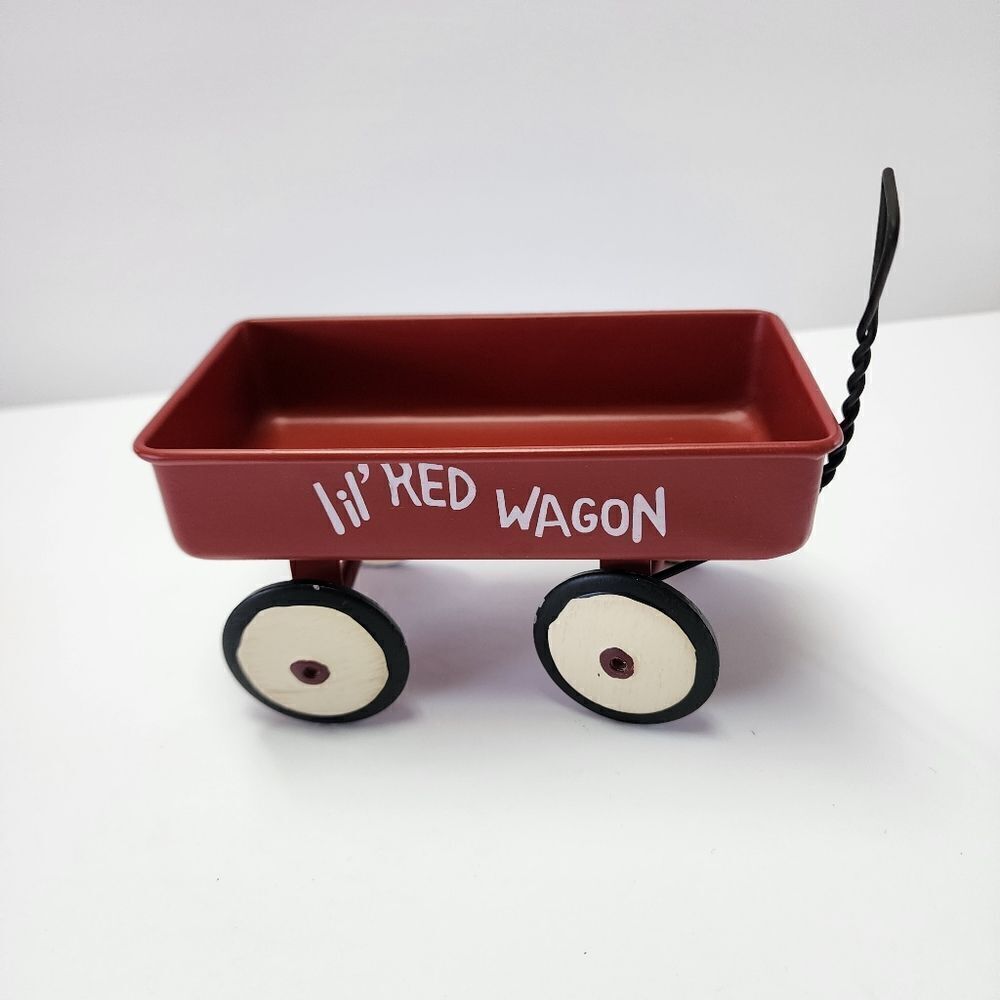 Metal Small Lil Red Wagon Table Decor